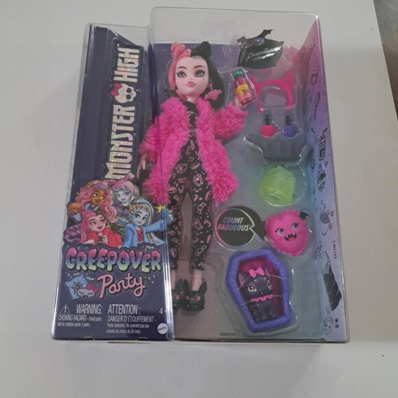 NIB Monster High Creepover Party Doll Draculaura  2022 accessories Fabulous pet - Picture 1 of 2